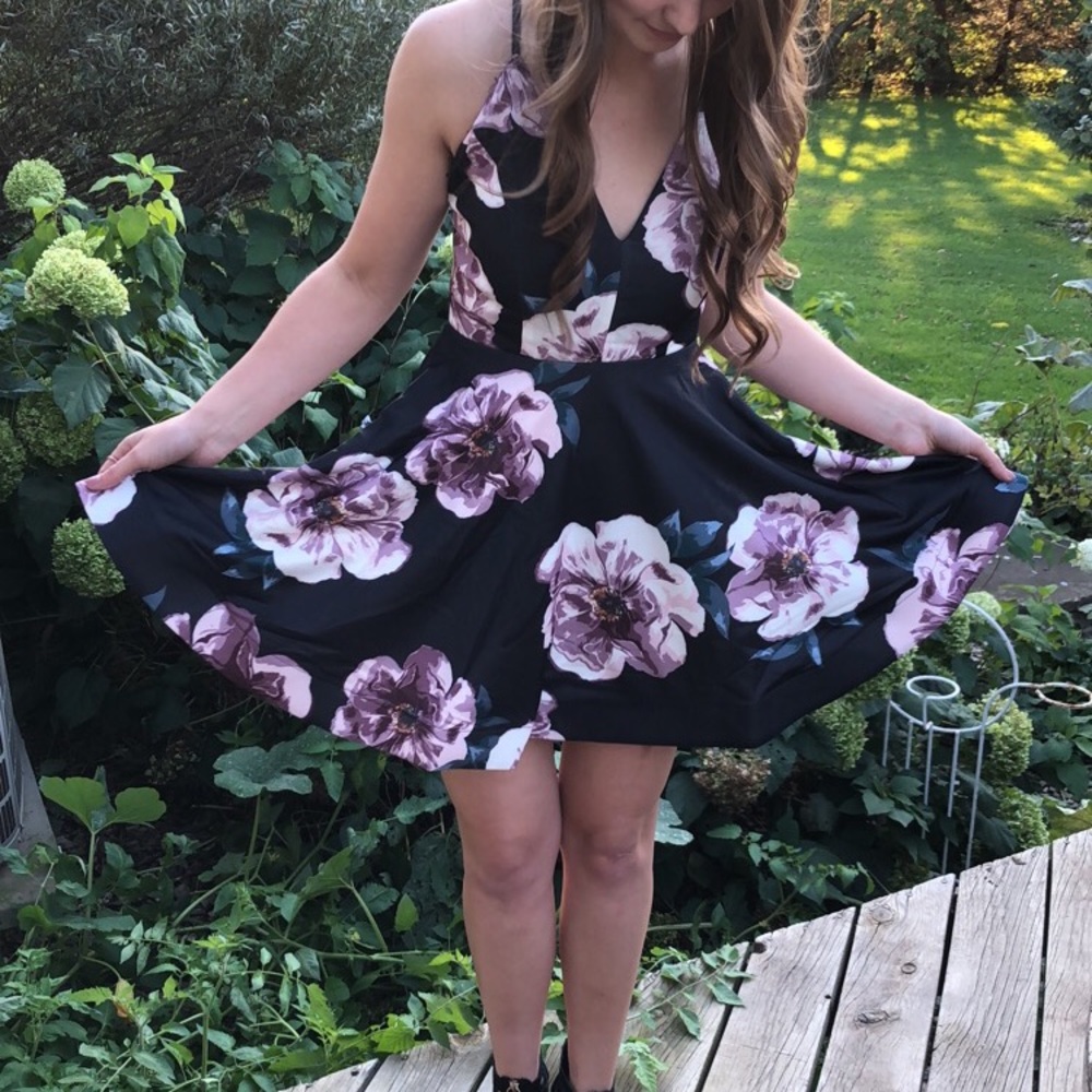 Flower Printed Cocktail Dress